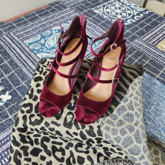 14th & Union Shoes - Faux Suade Heels, Burgundy